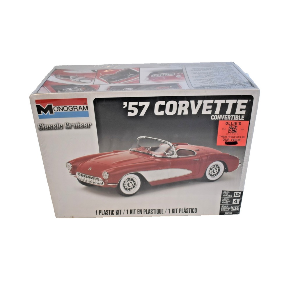 Revell Monogram 1957 Corvette Convertible 1:24 Scale Model Car Kit - New Sealed